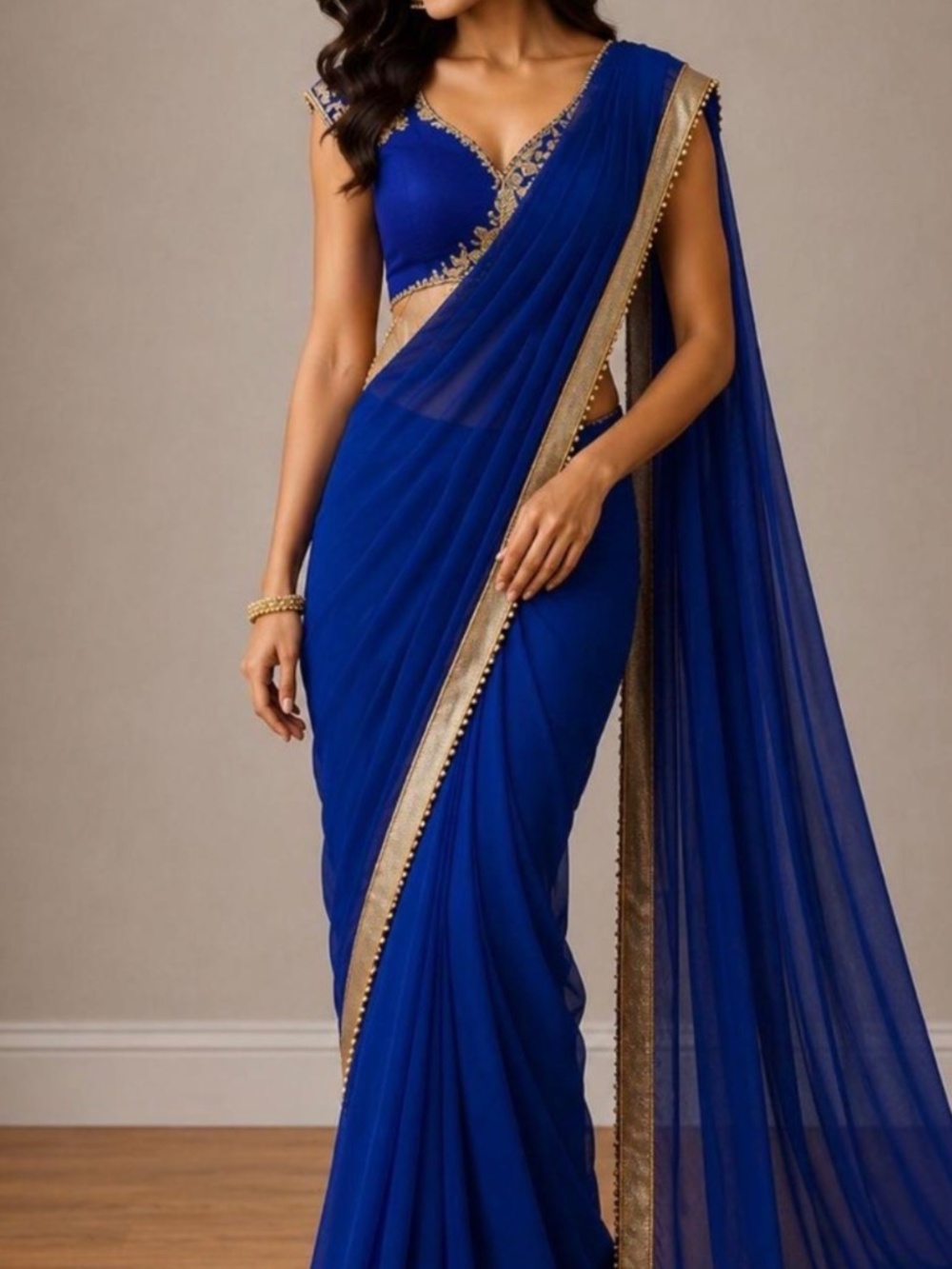 Royal Blue Saree Set